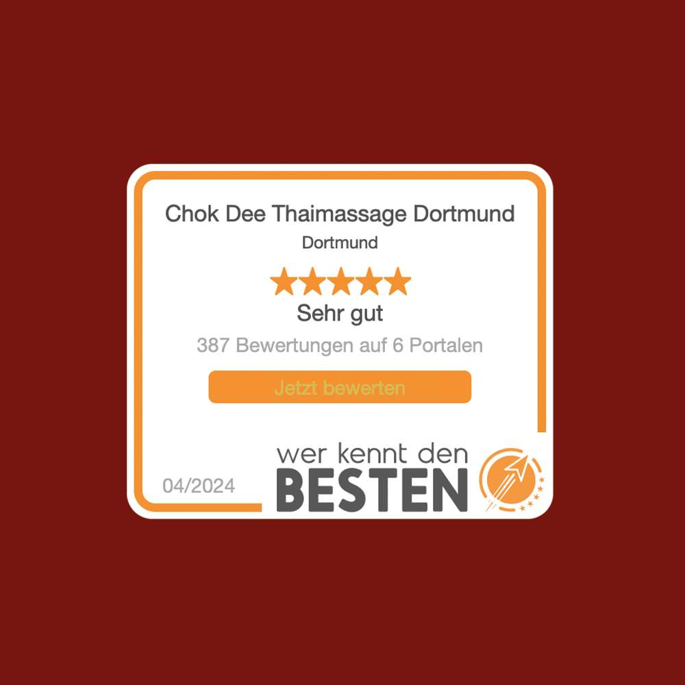 Chok Dee Thaimassage Bewertungen - Sehr gut - 387 Bewertungen auf 6 Portalen